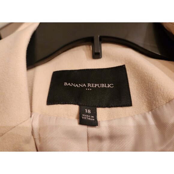 Banana Republic Women's Flannel Blazer Double Breasted Stretch Oyster Pearl Sz18 - Picture 5 of 8